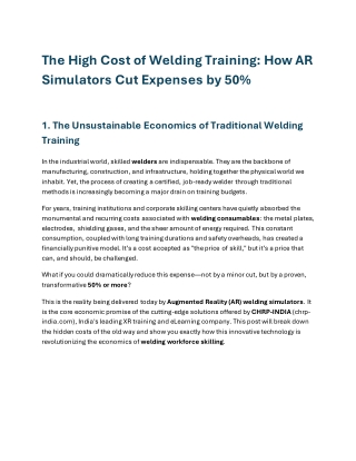 The Unsustainable Economics of Traditional Welding