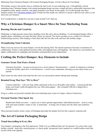 Marketing Team Christmas Hamper with Custom Packaging Design: A Festive Boost fo