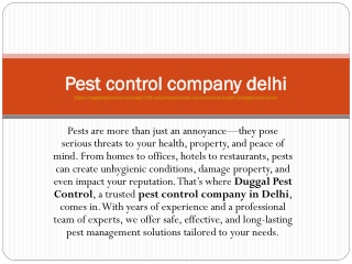 Pest control company delhi