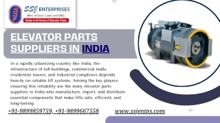 How Elevator Parts Suppliers in India Drive Innovation and Safety in Vertical Transport