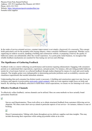 Utilizing Feedback To Continually Improve Our Providers & Offerings!