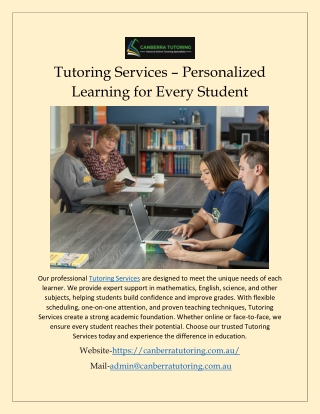 Tutoring Services – Personalized Learning for Every Student