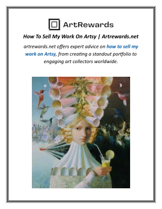 How To Sell My Work On Artsy  Artrewards.net