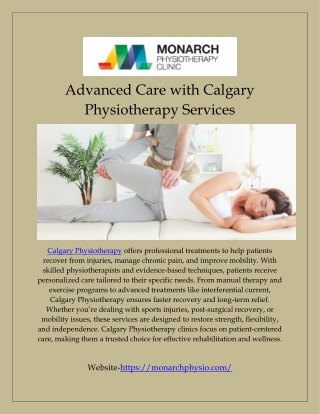 Advanced Care with Calgary Physiotherapy Services