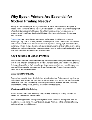 Epson Printers