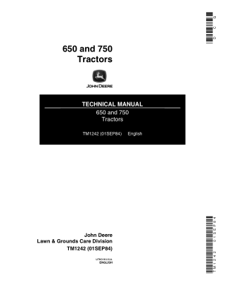 JOHN DEERE 750 TRACTOR Service Repair Manual Instant Download (TM1242)