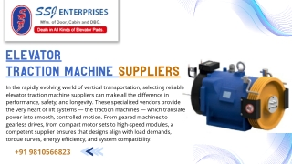 Elevator Traction Machine Suppliers Driving Modern Vertical Mobility