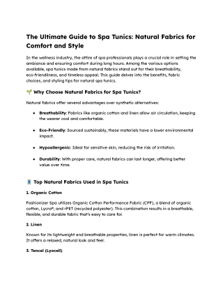 The Ultimate Guide to Spa Tunics_ Natural Fabrics for Comfort and Style