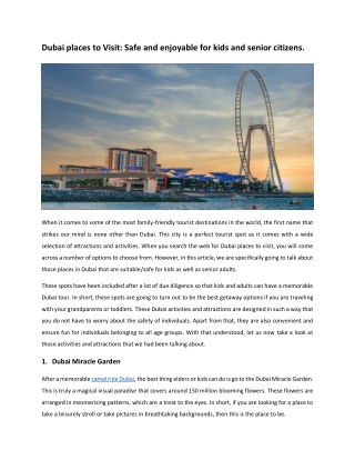 Dubai places to Visit