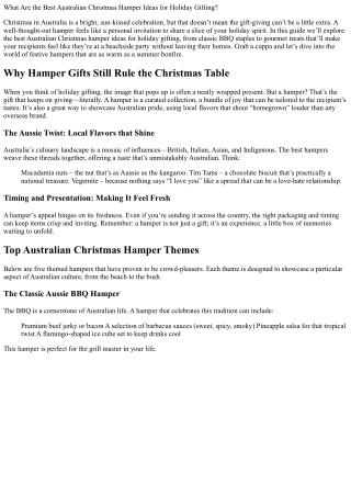 What Are the Best Australian Christmas Hamper Ideas for Holiday Gifting?