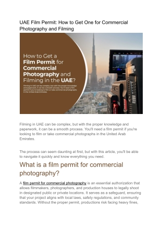 UAE Film Permit_ How to Get One for Commercial Photography and Filming