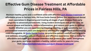 Effective Gum Disease Treatment at Affordable Prices in Fairless Hills, PA