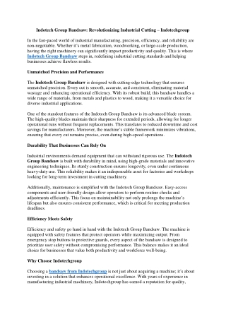 Indotech Group Bandsaw Revolutionizing Industrial Cutting – Indotechgroup