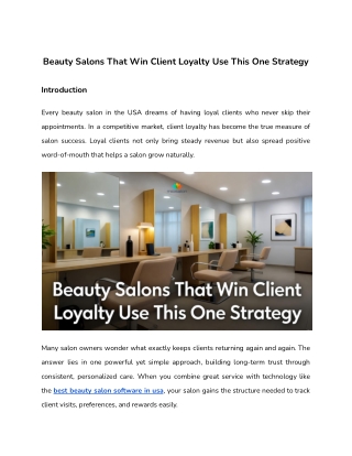 Beauty Salons That Win Client Loyalty Use This One Strategy