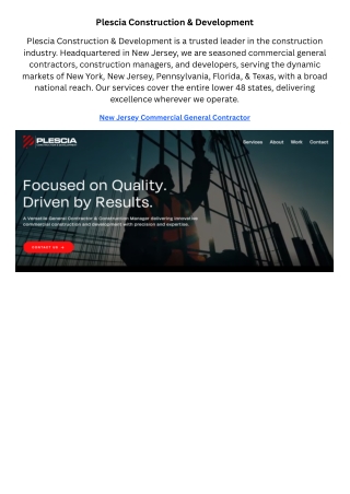 Plescia Construction & Development