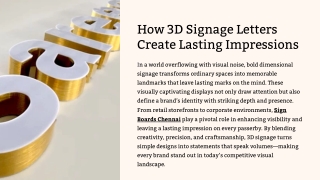 How 3D Signage Letters Create Lasting Impressions