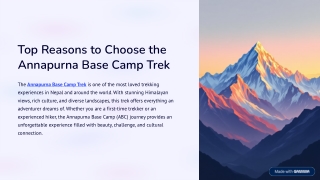 top reasons to choose the annapurna base camp trek