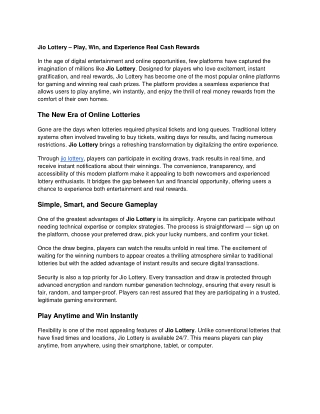 jiolottery.store Win gambling with