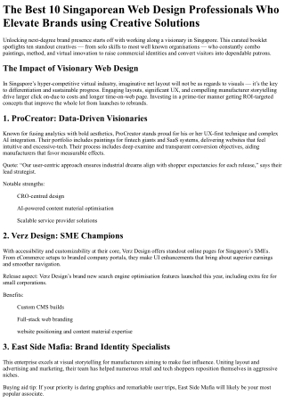 10 Top SG Web Designers for Creative Business Growth