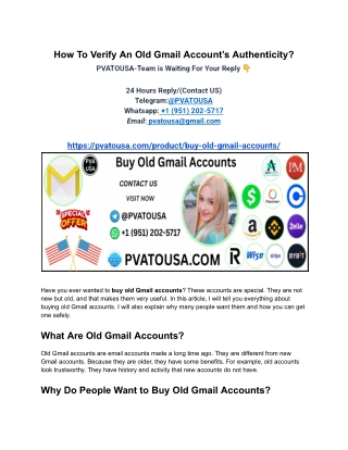 How To Verify An Old Gmail Account’s Authenticity