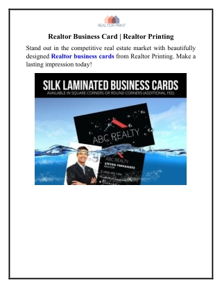 Realtor Business Card Realtor Printing