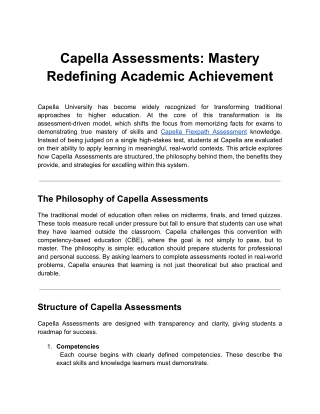 Capella Assessments