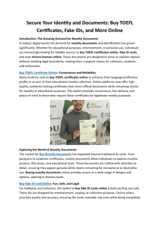 Secure Your Identity and Documents