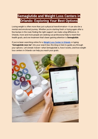 Semaglutide and Weight Loss Centers in Orlando_ Exploring Your Best Options