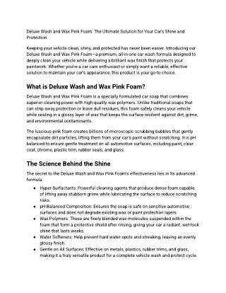 Deluxe Wash and Wax Vibrant Pink Foam, Car Shampoo USA, Car Cleaning _ G Force Auto Detailing