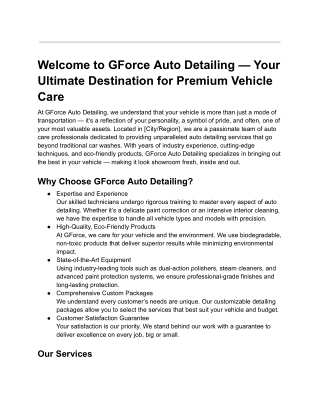 G Force Auto Detailing Products in Florida USA _ Car Care _  G Force Auto Detailing
