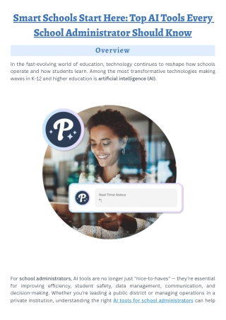 Smart Schools Start Here Top AI Tools Every School Administrator Should Know