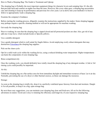 Sleeping Bag Hygiene 101: Best Practices