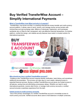 Buy Verified TransferWise Account