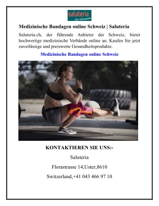 Medizinische Bandagen online Schweiz  Saluteria