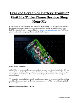 Cracked Screen or Battery Trouble_ Visit FixNVibe Phone Service Shop Near Me