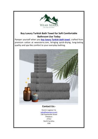 Buy Luxury Turkish Bath Towel for Soft Comfortable Bathroom Use Today