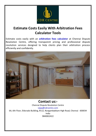 Estimate Costs Easily With Arbitration Fees Calculator Tools