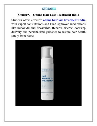 StriderX – Online Hair Loss Treatment India