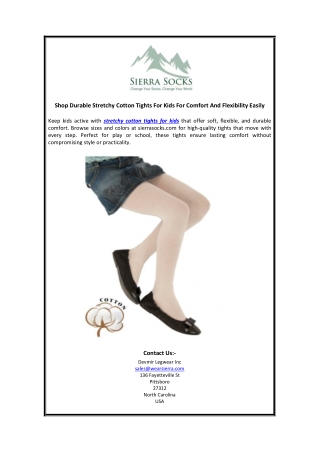 Shop Durable Stretchy Cotton Tights For Kids For Comfort And Flexibility Easily
