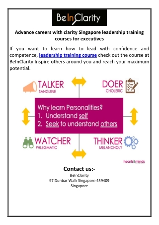Advance careers with clarity Singapore leadership training courses for executive
