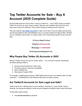 Top Twitter Accounts for Sale – Buy X Account (2025 Complete Guide)