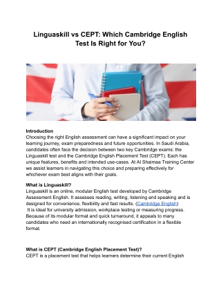 Linguaskill vs CEPT | Choosing the Right Cambridge English Test in Saudi Arabia