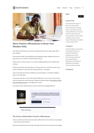 Short positive affirmations