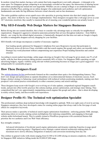 7 Web Design Pros in Singapore with Proven SEO Results