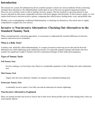 Intrusive vs Non-invasive Alternatives: Checking Out Alternatives to the Traditi