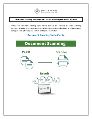 Document Scanning Santa Clarita | Access Scanning Document Services