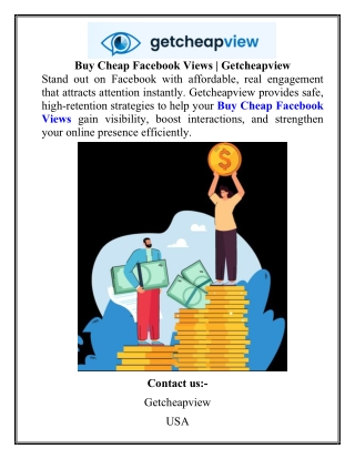 Buy Cheap Facebook Views  Getcheapview