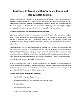 Banquet Hall in Tarapith - Gods County Hotels & Resorts