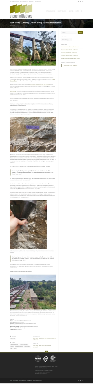 Currency Creek Railway Viaduct Restoration - Slip Testing