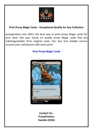 Print Proxy Magic Cards – Exceptional Quality for Any Collection